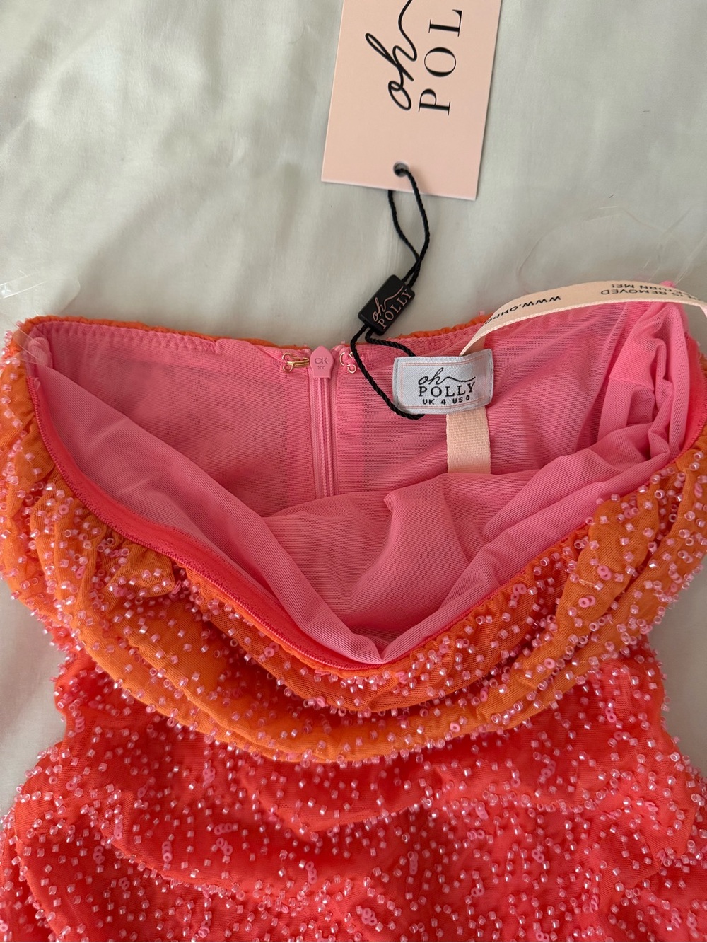 NWT Oh Polly Pink & Orange Ombré Dress - Picture 4 of 5